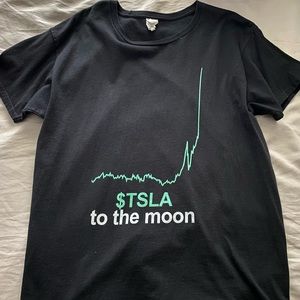 TESLA TO THE MOON LARGE T-SHIRT